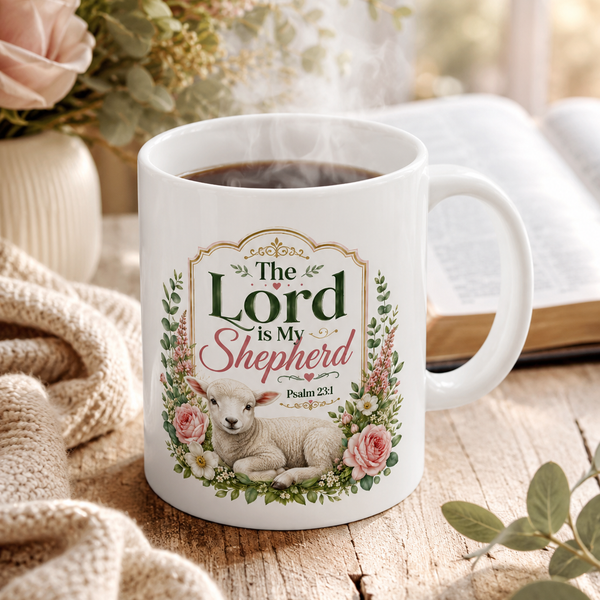 The Lord Is My Shepherd Bible Ceramic Mug | Scripture Coffee Cup