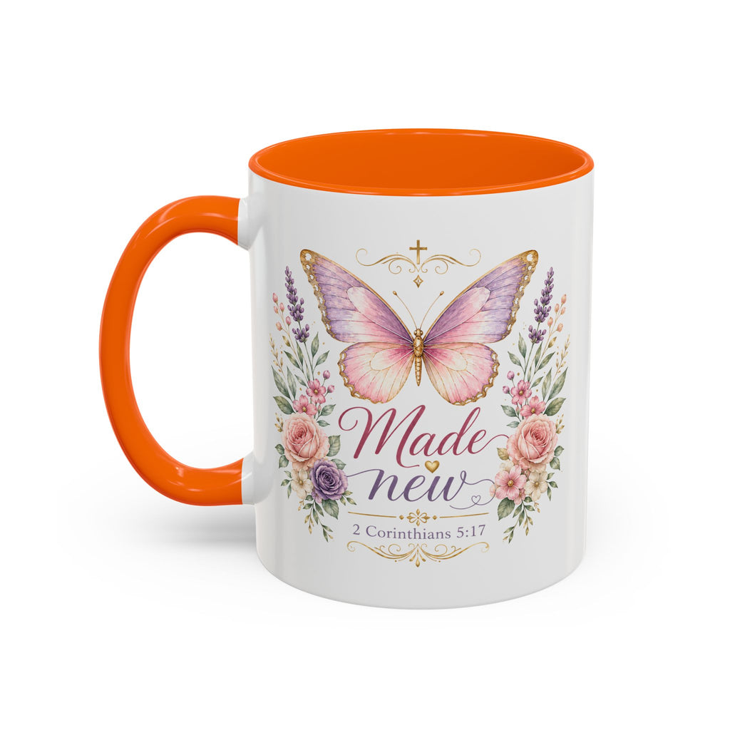 Biblical Butterfly Cup Accent Coffee Mug | Scripture Floral Ceramic