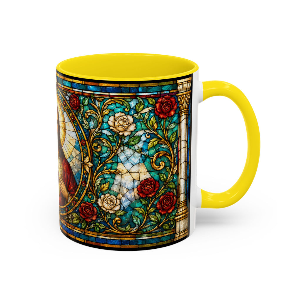 Sacred Heart Jesus Stained Glass Mug | Accent Coffee Mug 11oz 15oz