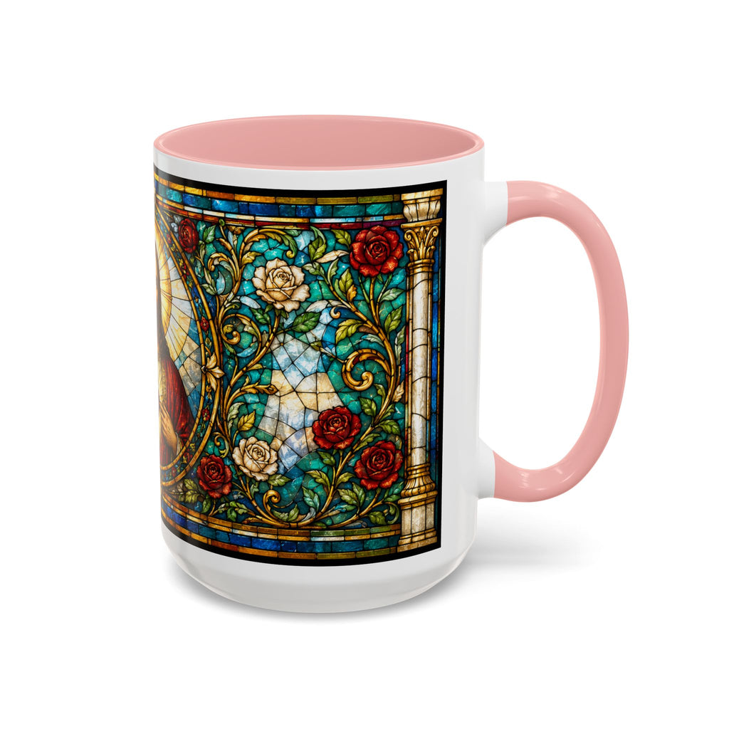 Sacred Heart Jesus Stained Glass Mug | Accent Coffee Mug 11oz 15oz