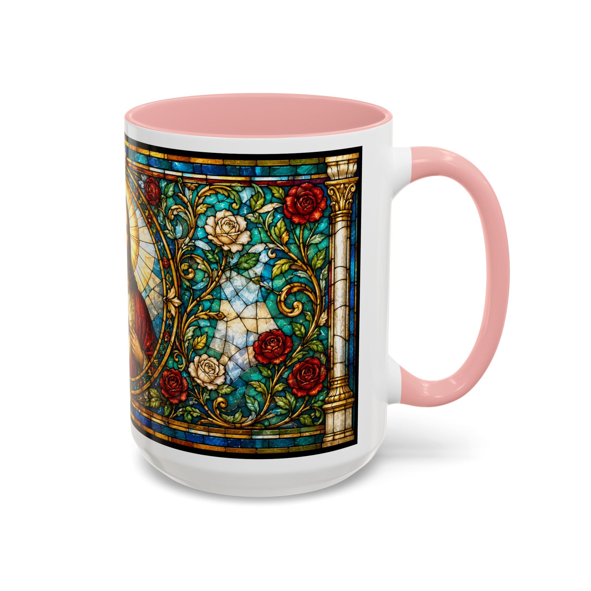 Sacred Heart Jesus Stained Glass Mug | Accent Coffee Mug 11oz 15oz
