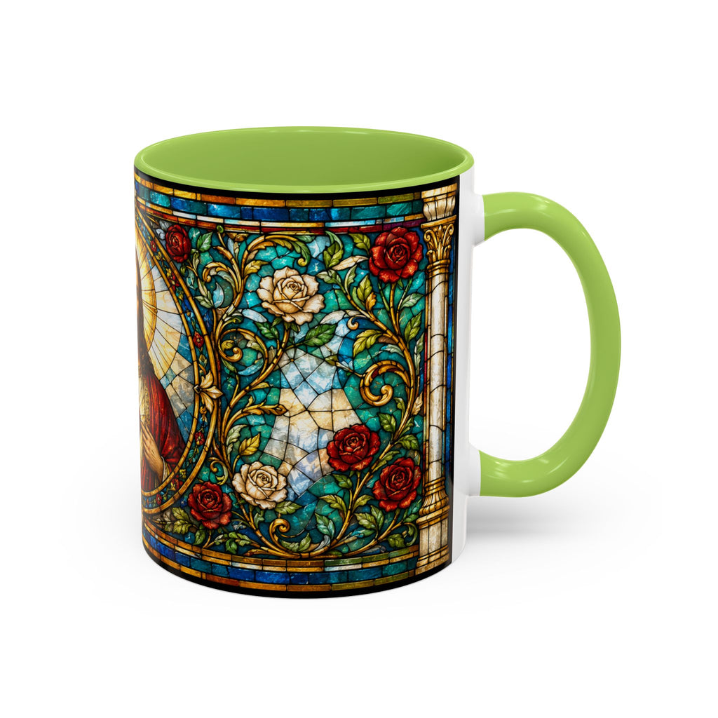 Sacred Heart Jesus Stained Glass Mug | Accent Coffee Mug 11oz 15oz