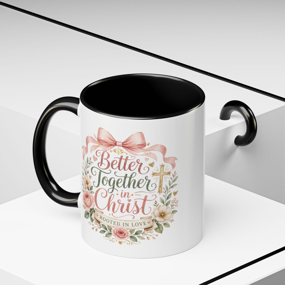 Better Together in Christ Mug, Christian Couple Gift, Rooted in Love Coffee Cup, Faith Wedding Anniversary Mug, Bible Verse Gift