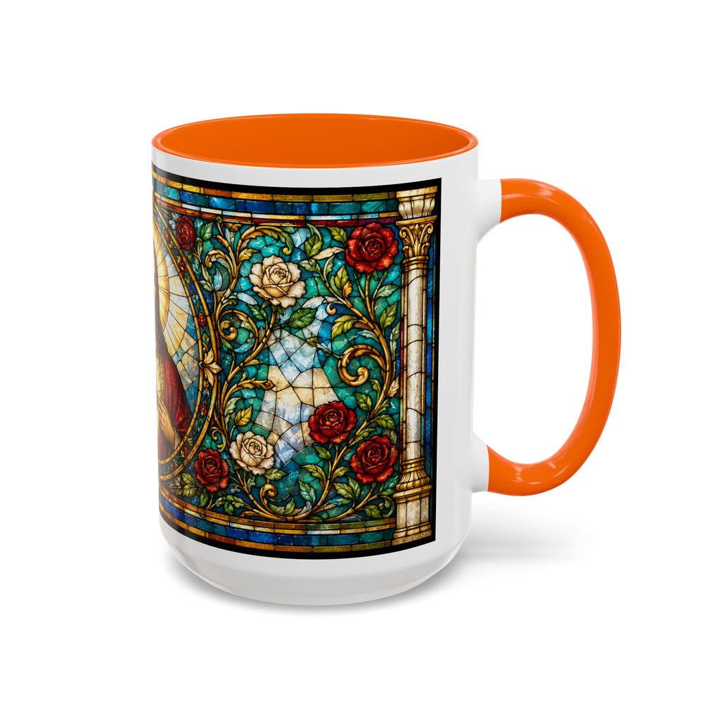 Sacred Heart Jesus Stained Glass Mug | Accent Coffee Mug 11oz 15oz