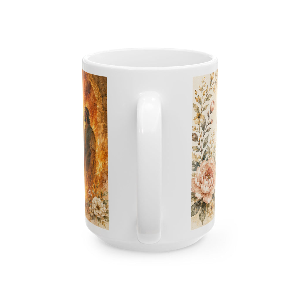 Daniel 3:25 Christian Mug, He Stood in the Fire With Me Bible Verse Coffee Cup, Fiery Furnace Faith Gift
