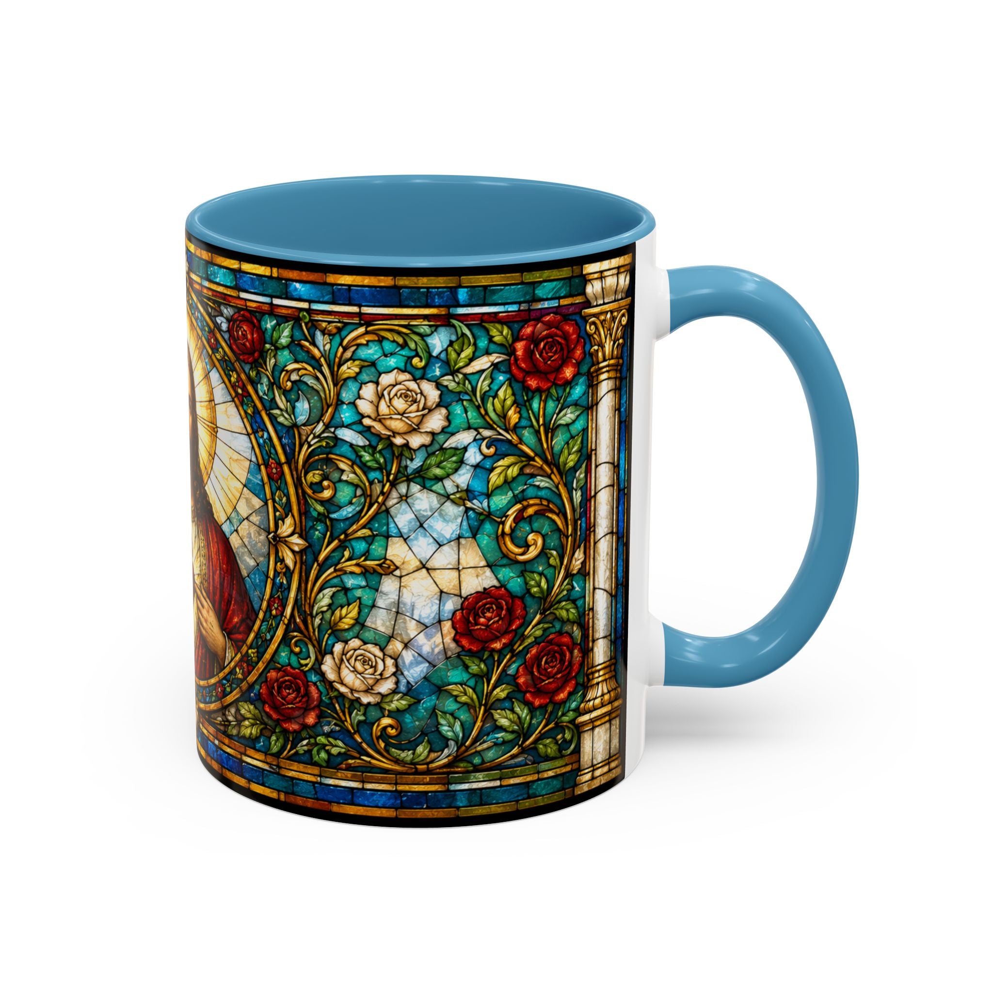 Sacred Heart Jesus Stained Glass Mug | Accent Coffee Mug 11oz 15oz