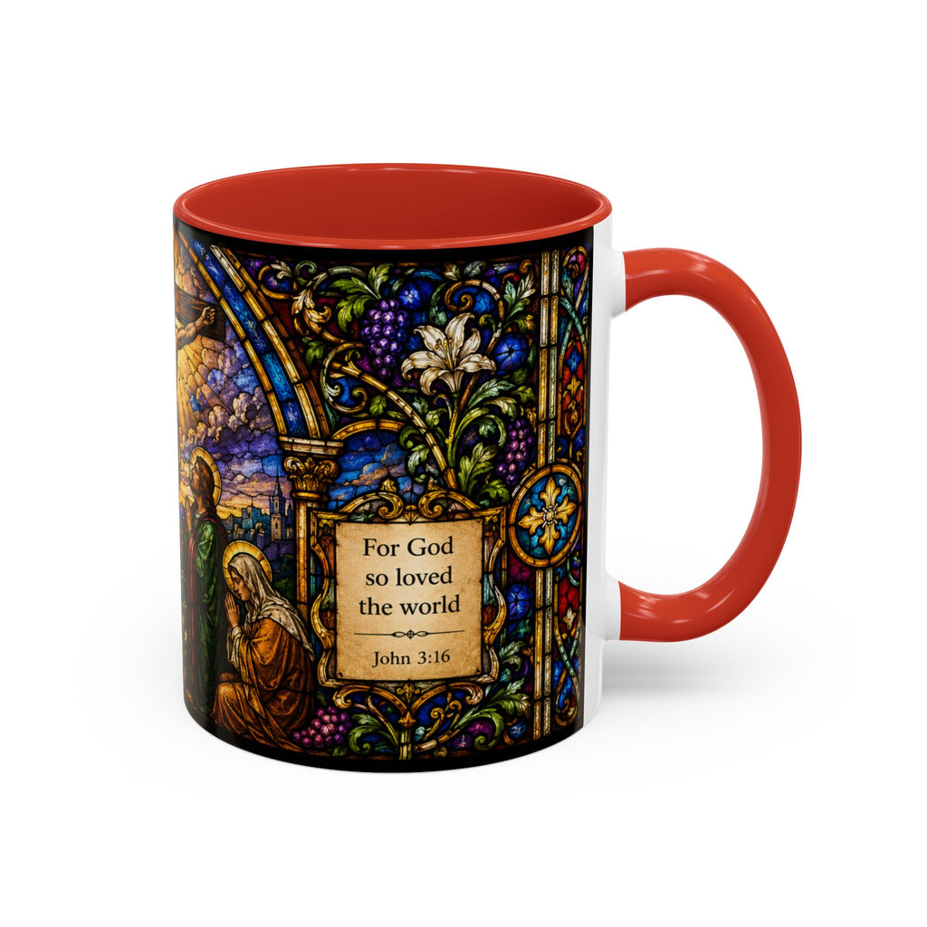 Crucifixion Stained Glass Mug | Accent Coffee Mug