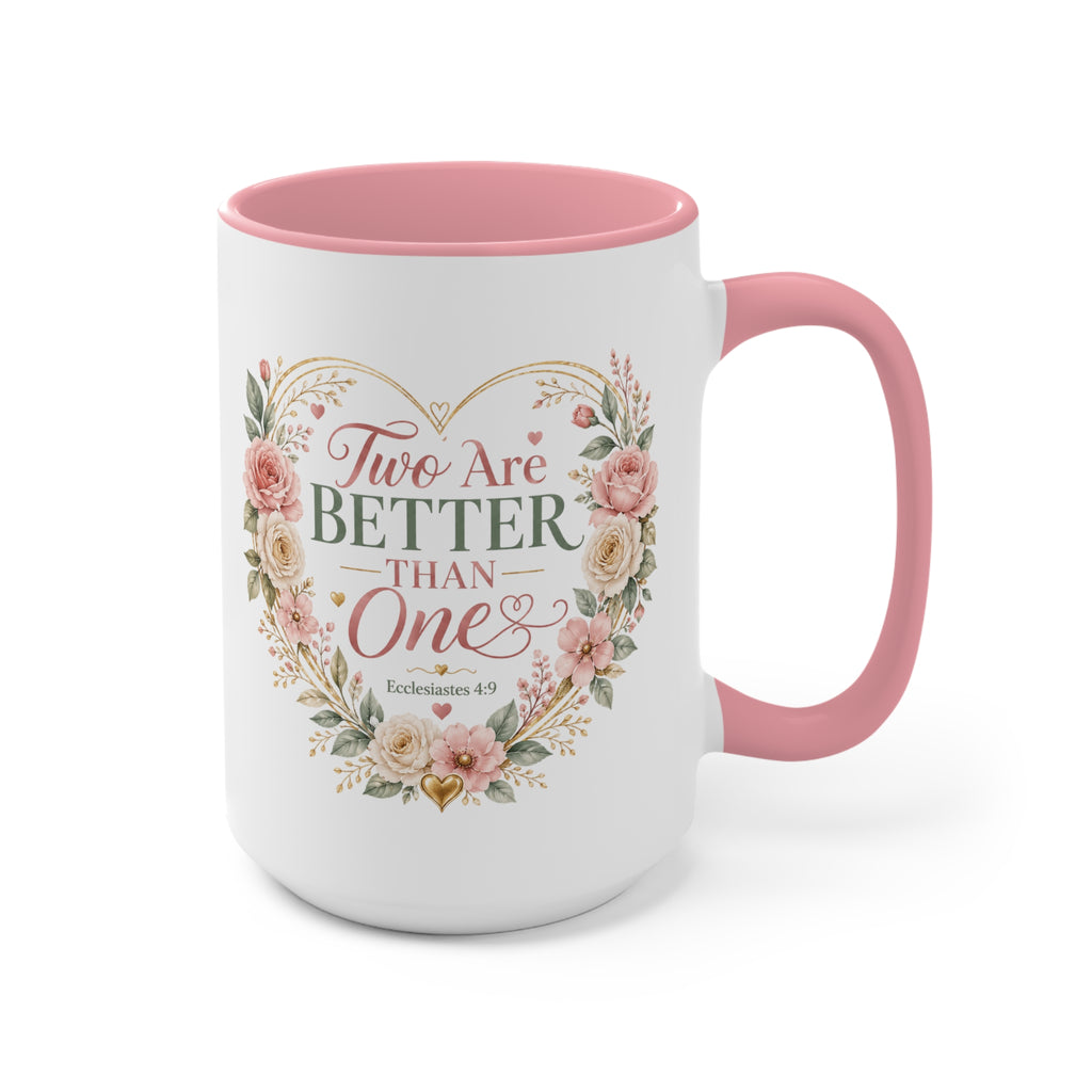 Love and Relationship Heart Illustration Accent Mug | Romantic Couple Love Design