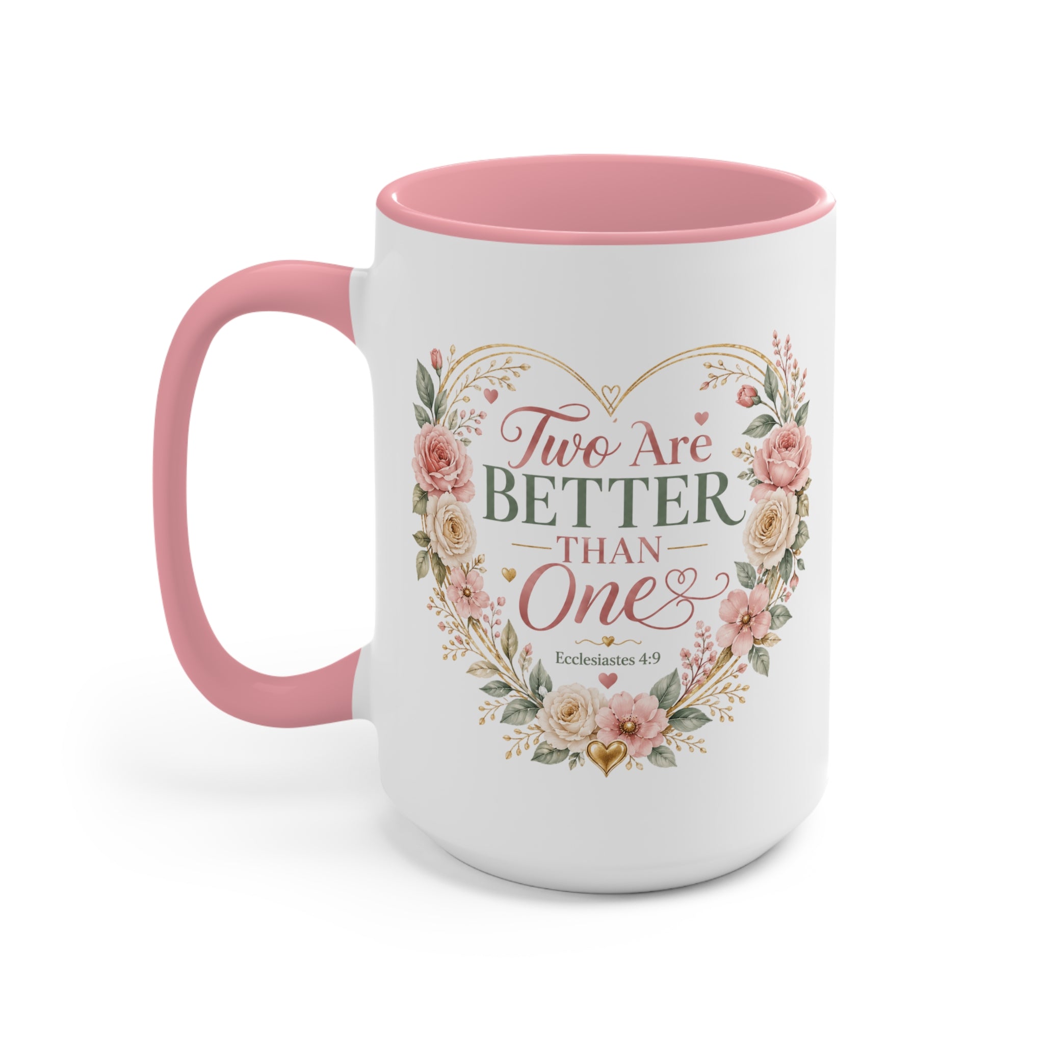 Love and Relationship Heart Illustration Accent Mug | Romantic Couple Love Design