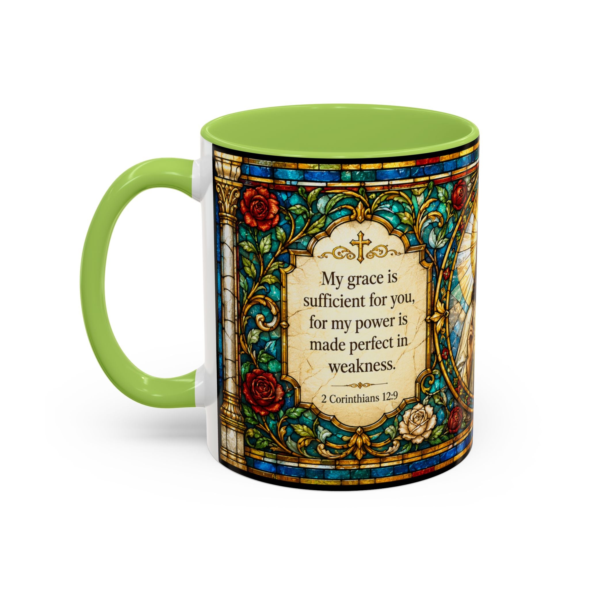 Sacred Heart Jesus Stained Glass Mug | Accent Coffee Mug 11oz 15oz
