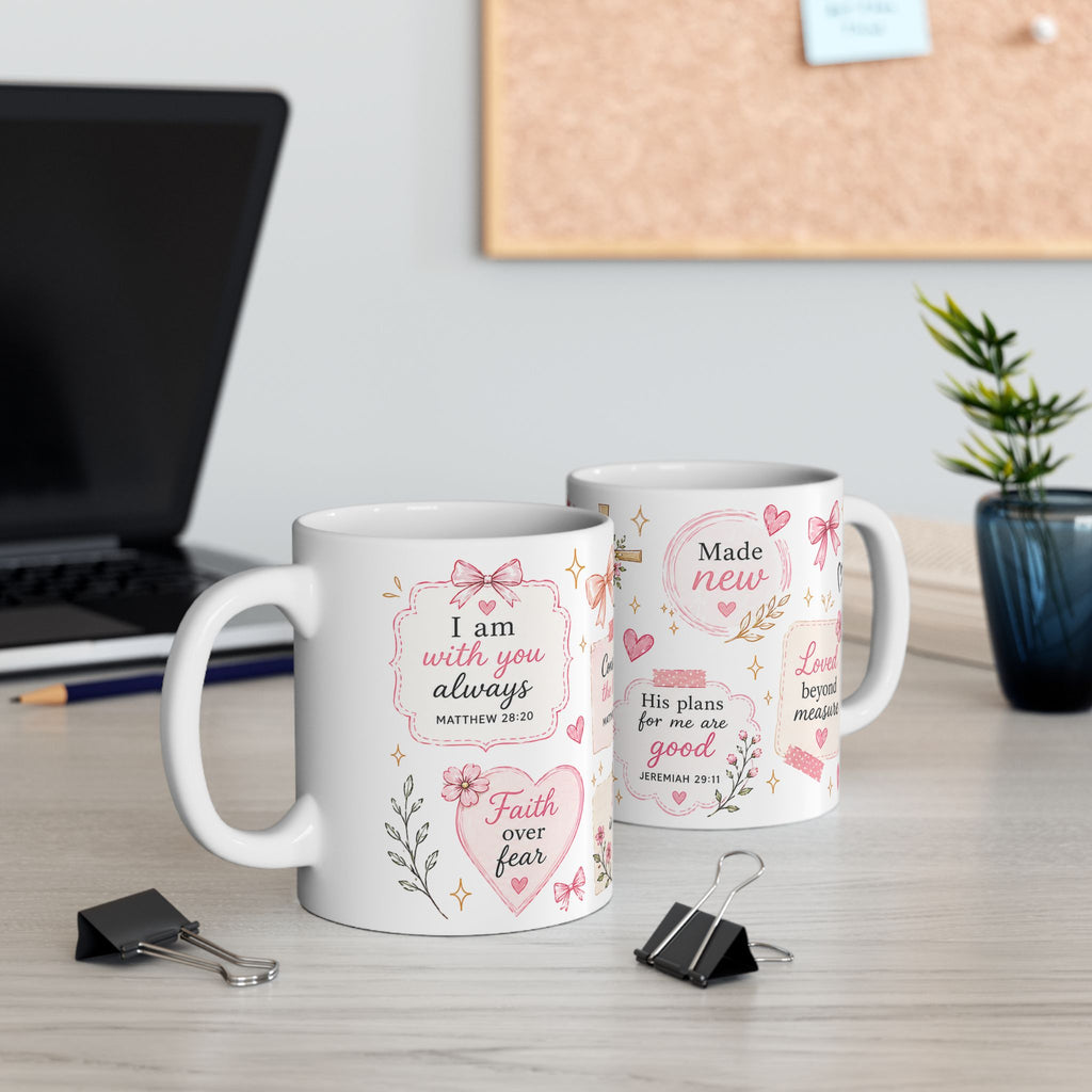 Floral Scripture Collage Mug
