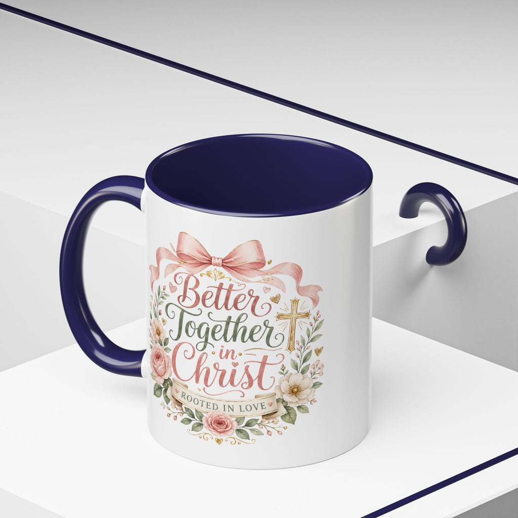 Better Together in Christ Mug, Christian Couple Gift, Rooted in Love Coffee Cup, Faith Wedding Anniversary Mug, Bible Verse Gift