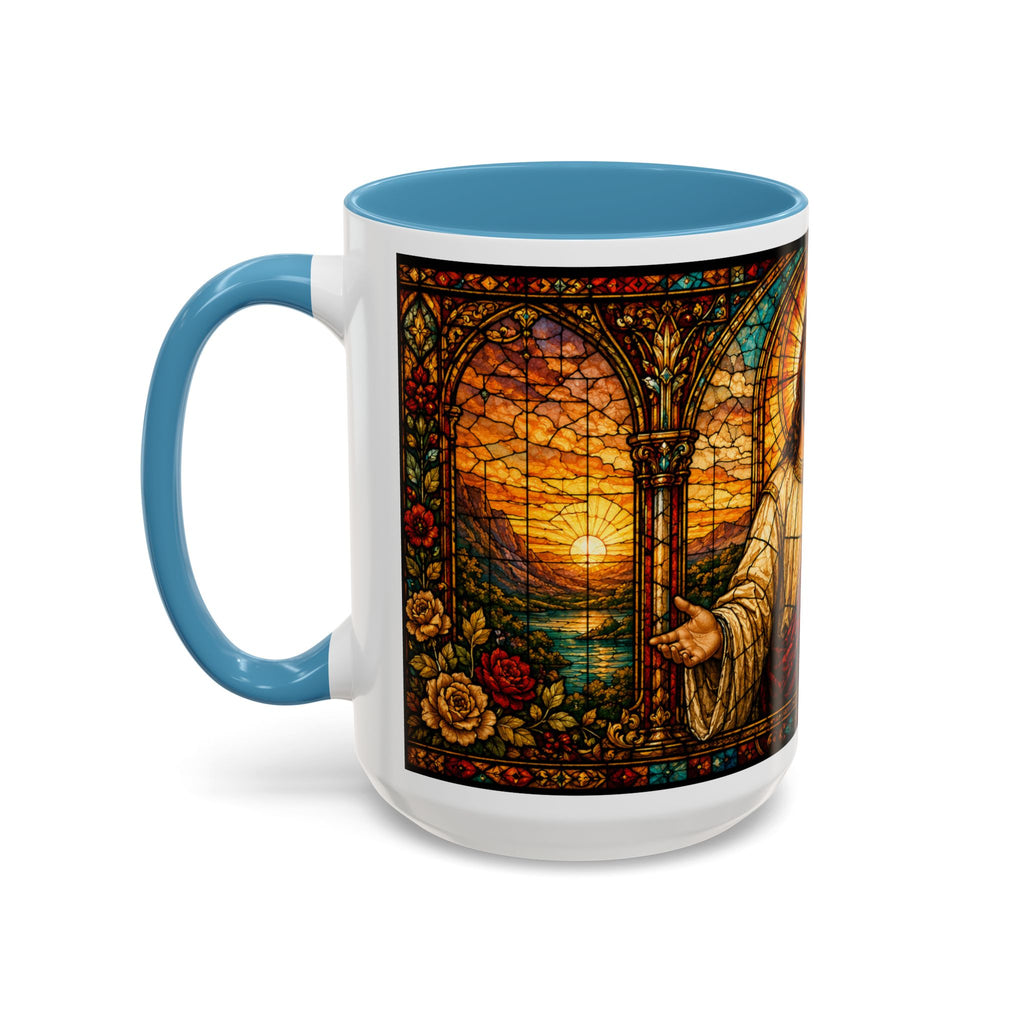 Jesus Stained Glass Artwork Mug | Accent Coffee Mug 11oz or 15oz