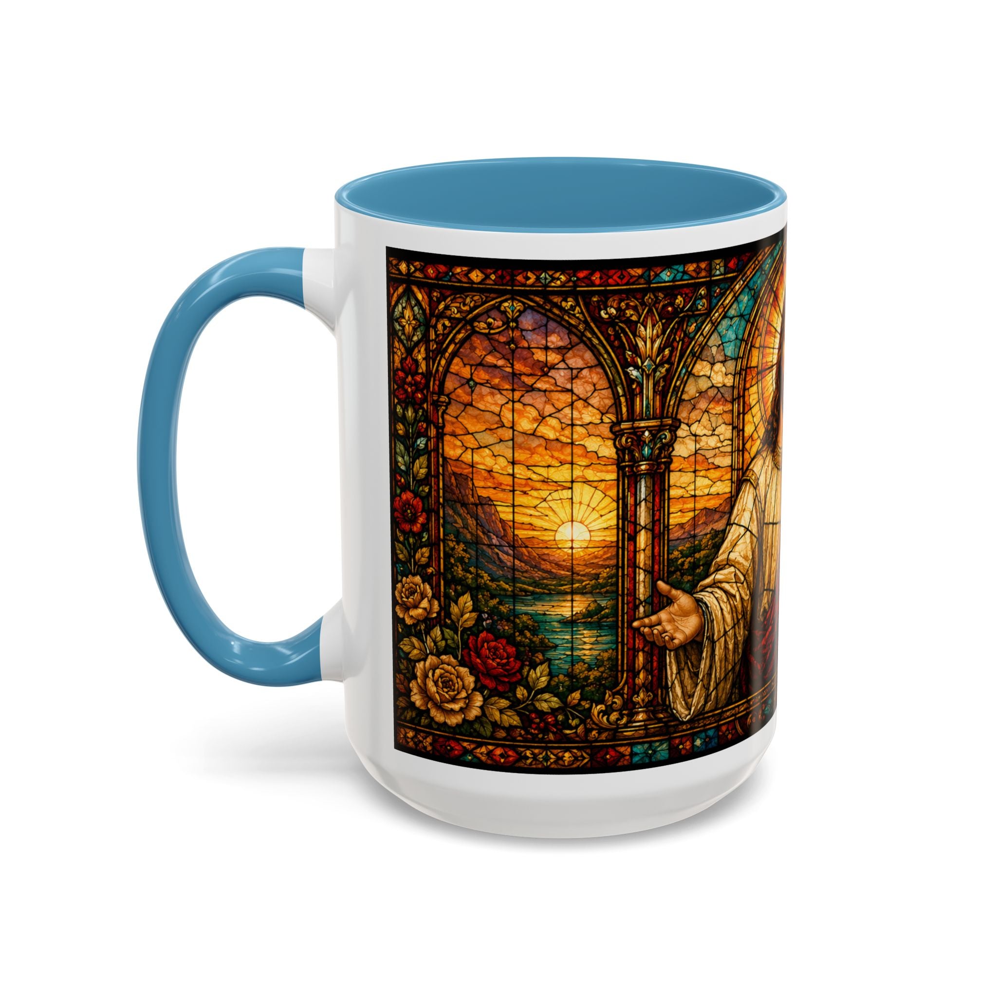 Jesus Stained Glass Artwork Mug | Accent Coffee Mug 11oz or 15oz