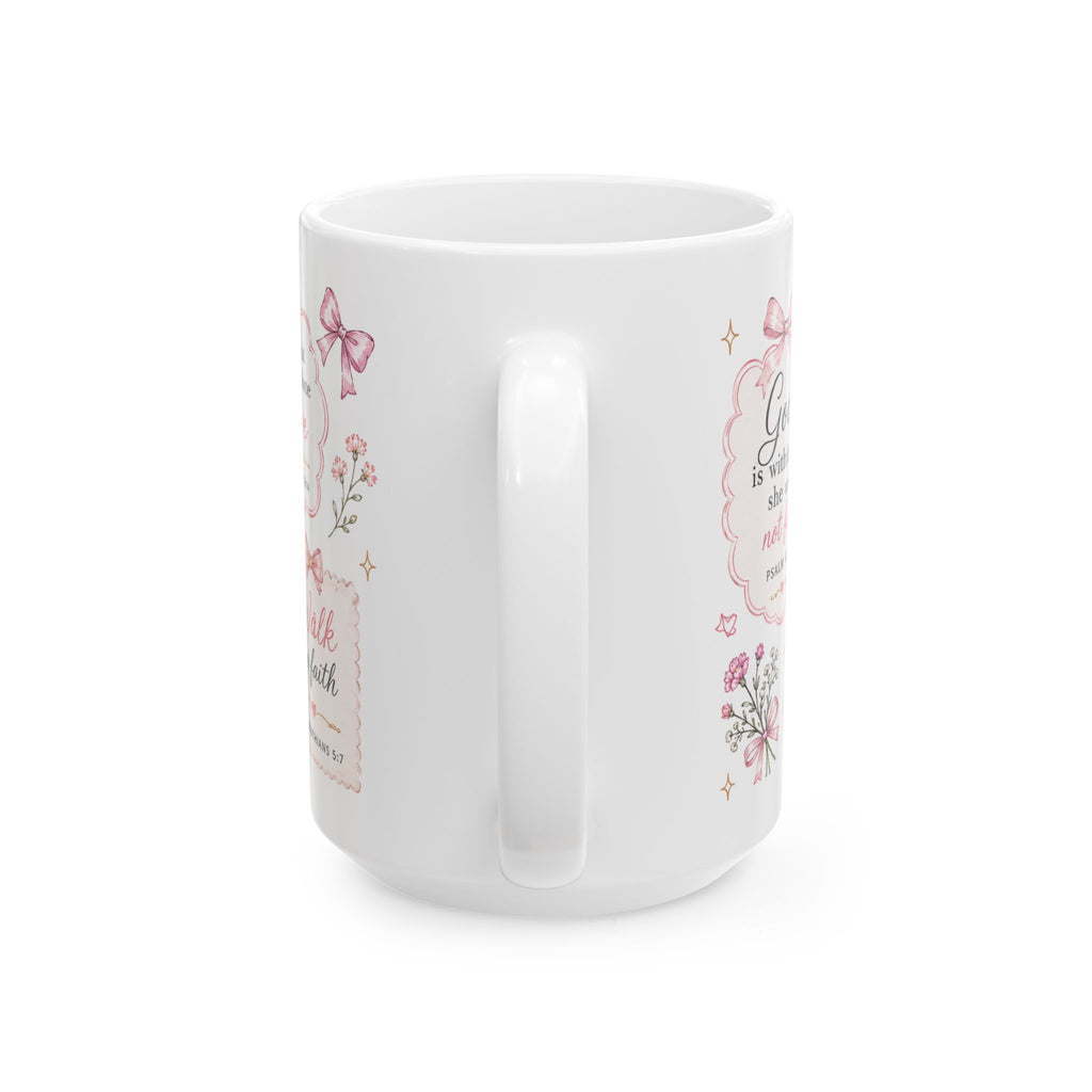 Scripture Verse Floral Cross Mug