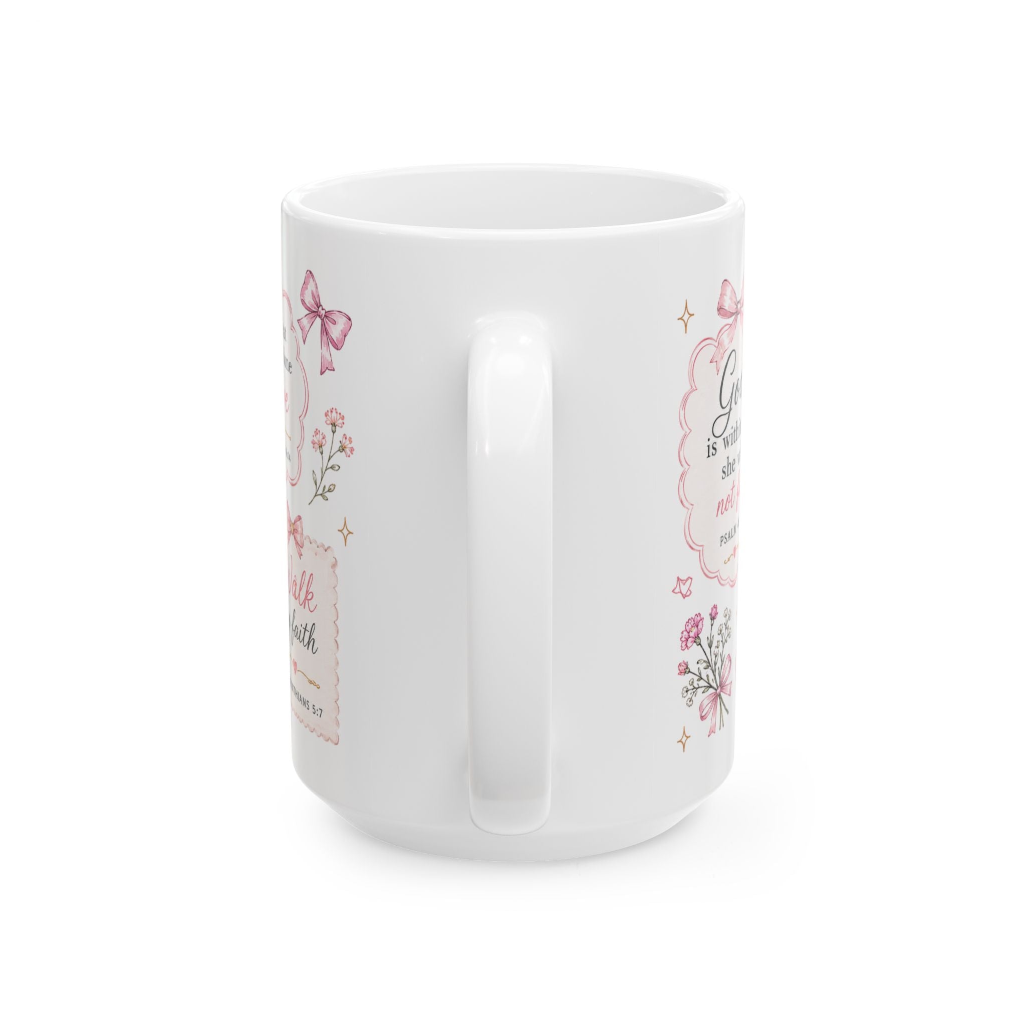 Scripture Verse Floral Cross Mug