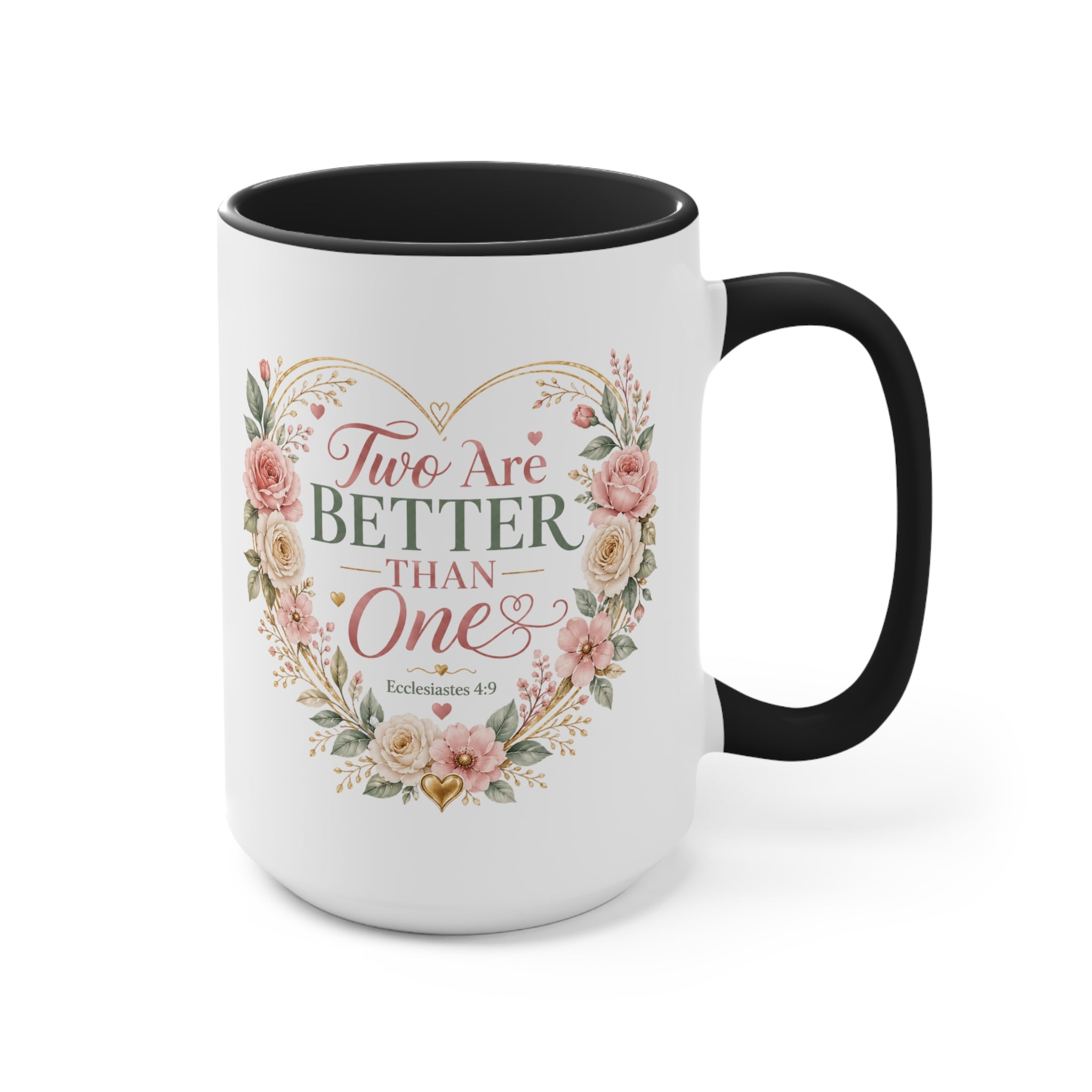 Love and Relationship Heart Illustration Accent Mug | Romantic Couple Love Design
