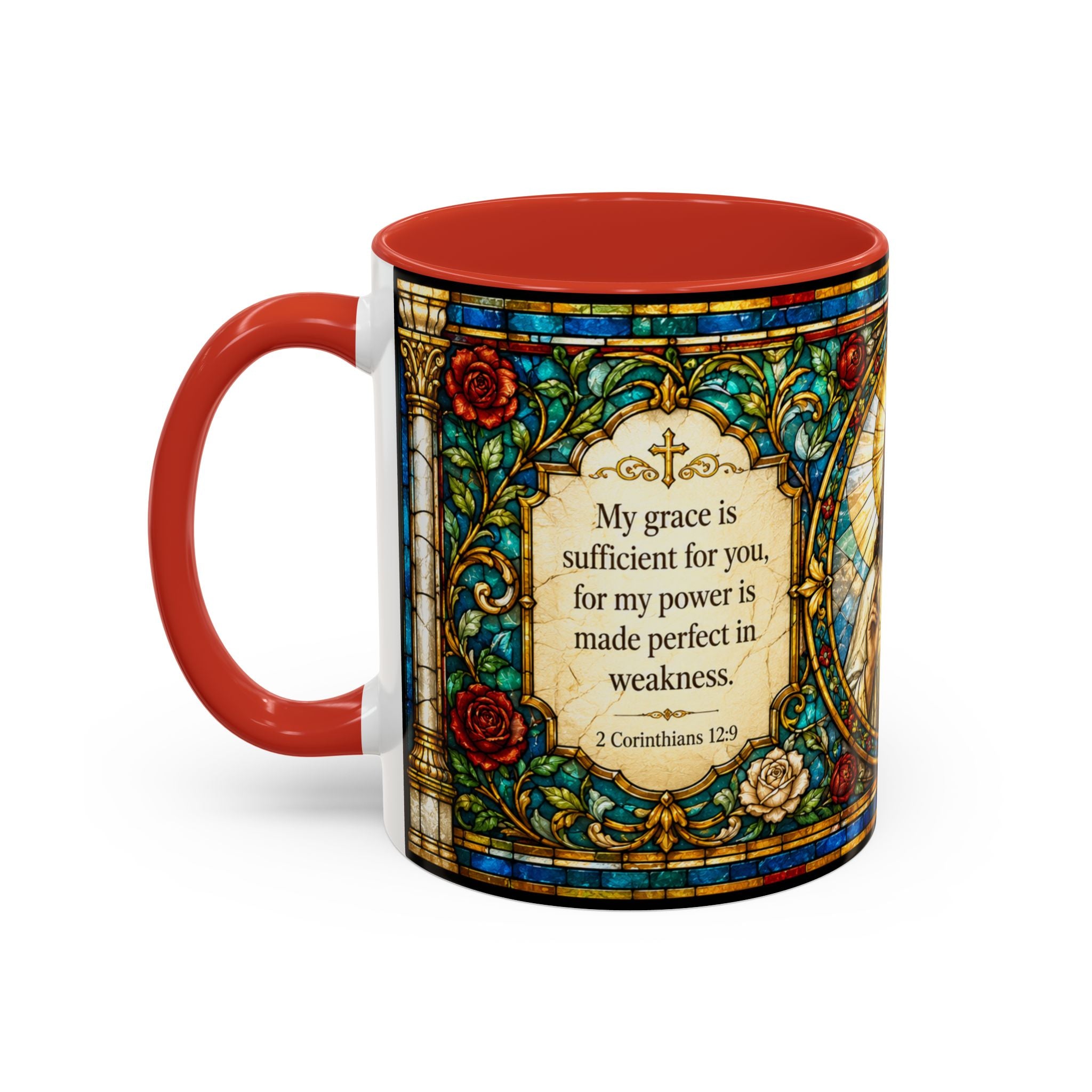 Sacred Heart Jesus Stained Glass Mug | Accent Coffee Mug 11oz 15oz