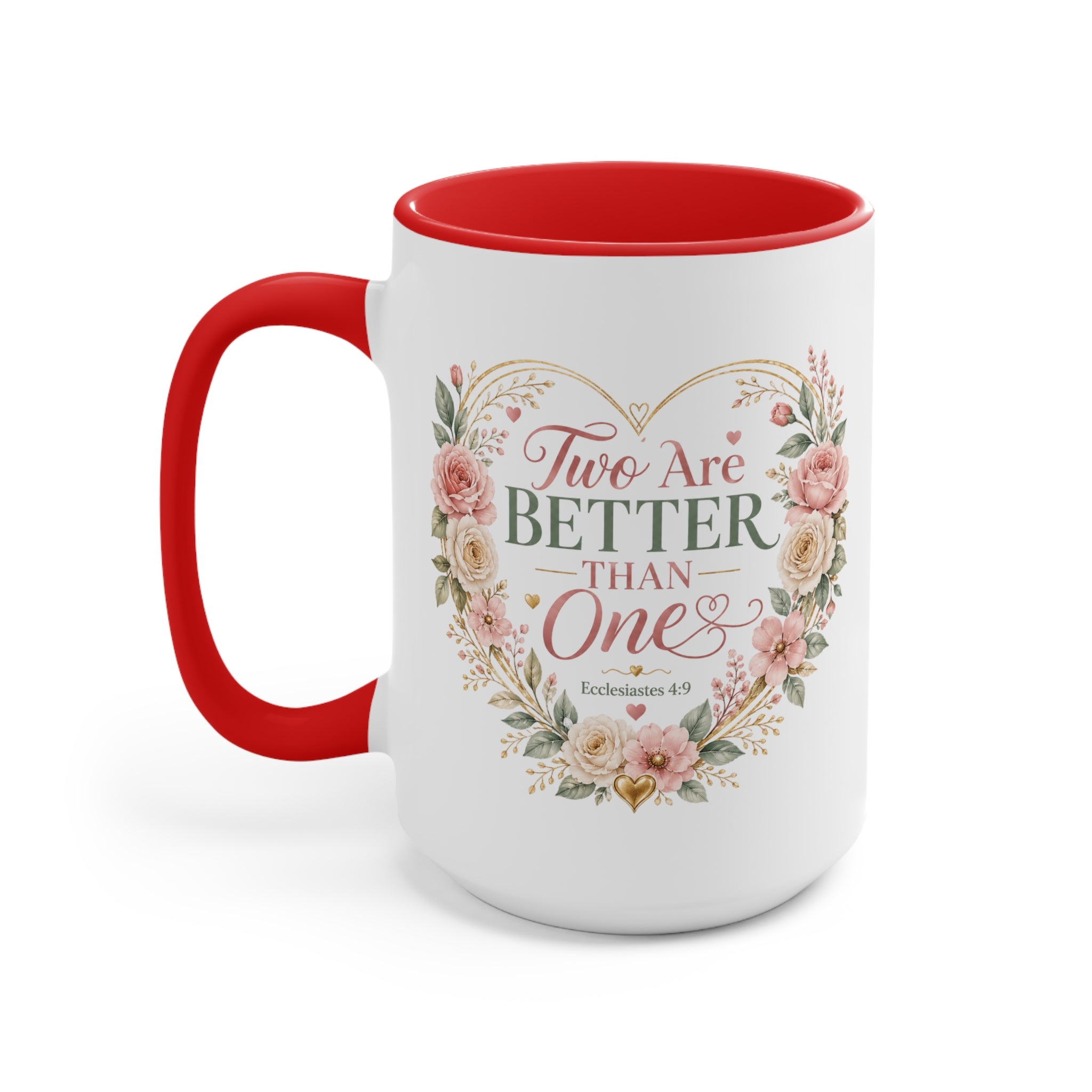 Love and Relationship Heart Illustration Accent Mug | Romantic Couple Love Design