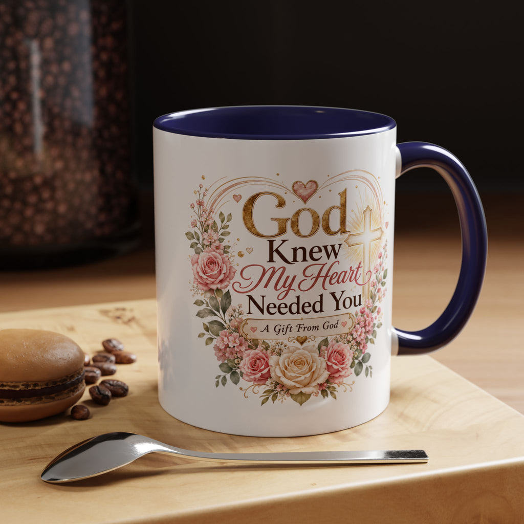 God Knew My Heart Needed You Mug, Christian Love Gift, Romantic Bible Verse Coffee Cup, Gift for Wife Girlfriend Husband Boyfriend