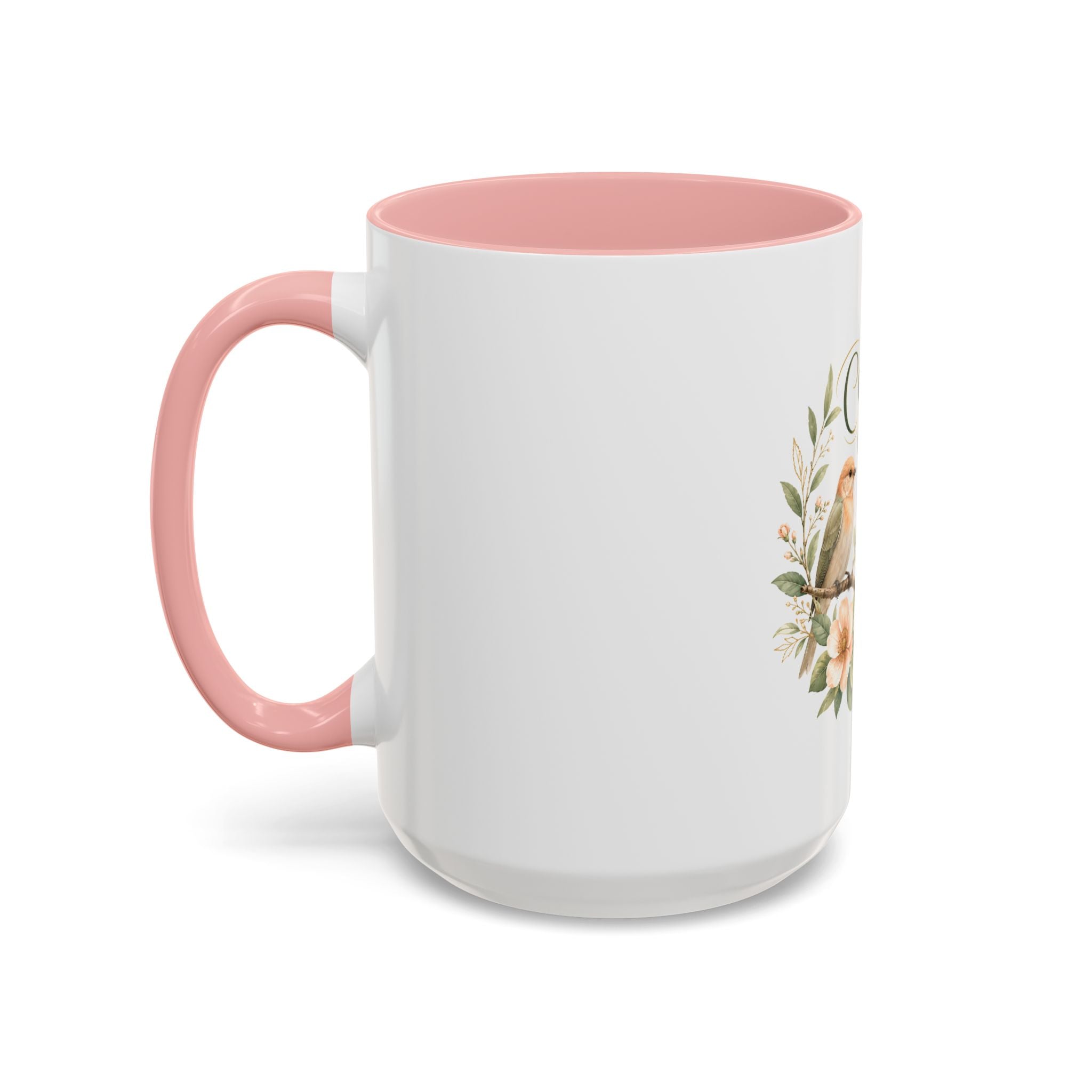 Spiritual Birds Illustration Accent Coffee Mug | Girly Bird Art 11oz 15oz