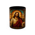 Jesus Stained Glass Artwork Mug | Accent Coffee Mug 11oz or 15oz