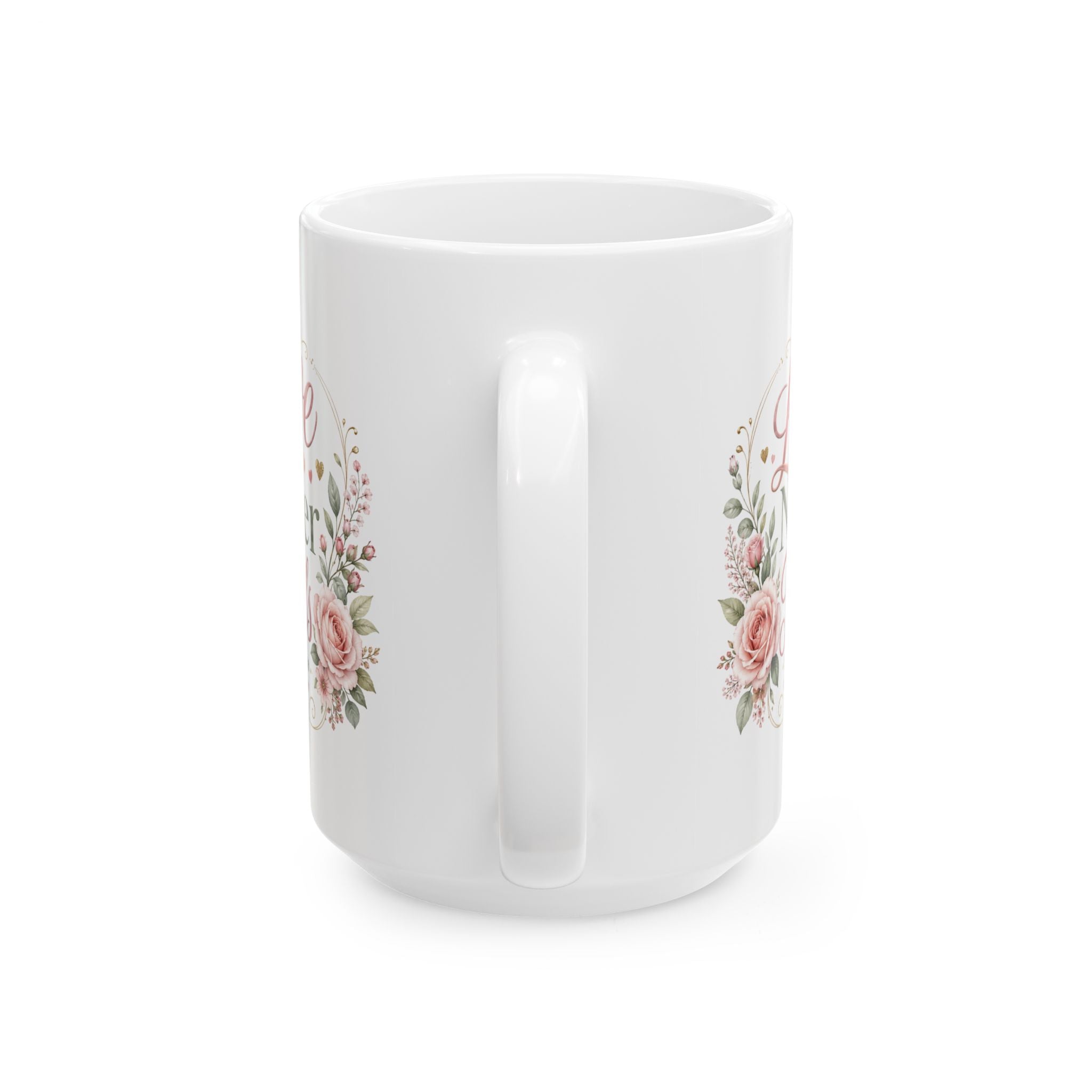 Love Never Fails coffe cup