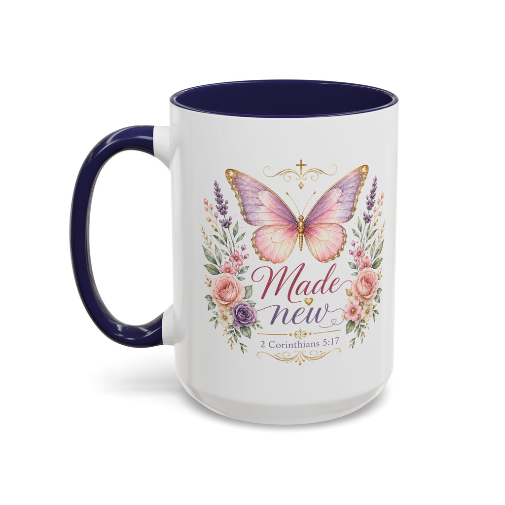 Biblical Butterfly Cup Accent Coffee Mug | Scripture Floral Ceramic