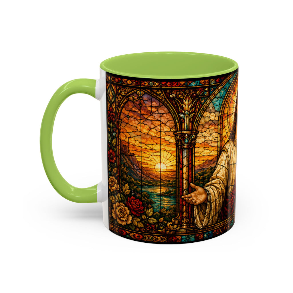 Jesus Stained Glass Artwork Mug | Accent Coffee Mug 11oz or 15oz