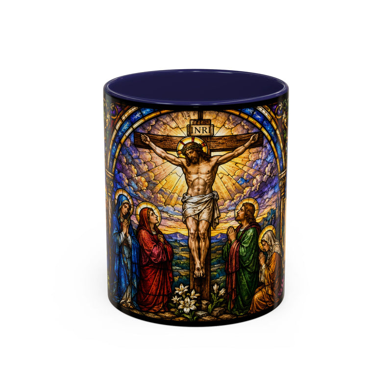 Crucifixion Stained Glass Mug | Accent Coffee Mug