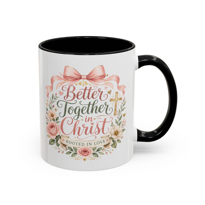 Better Together in Christ Mug, Christian Couple Gift, Rooted in Love Coffee Cup, Faith Wedding Anniversary Mug, Bible Verse Gift