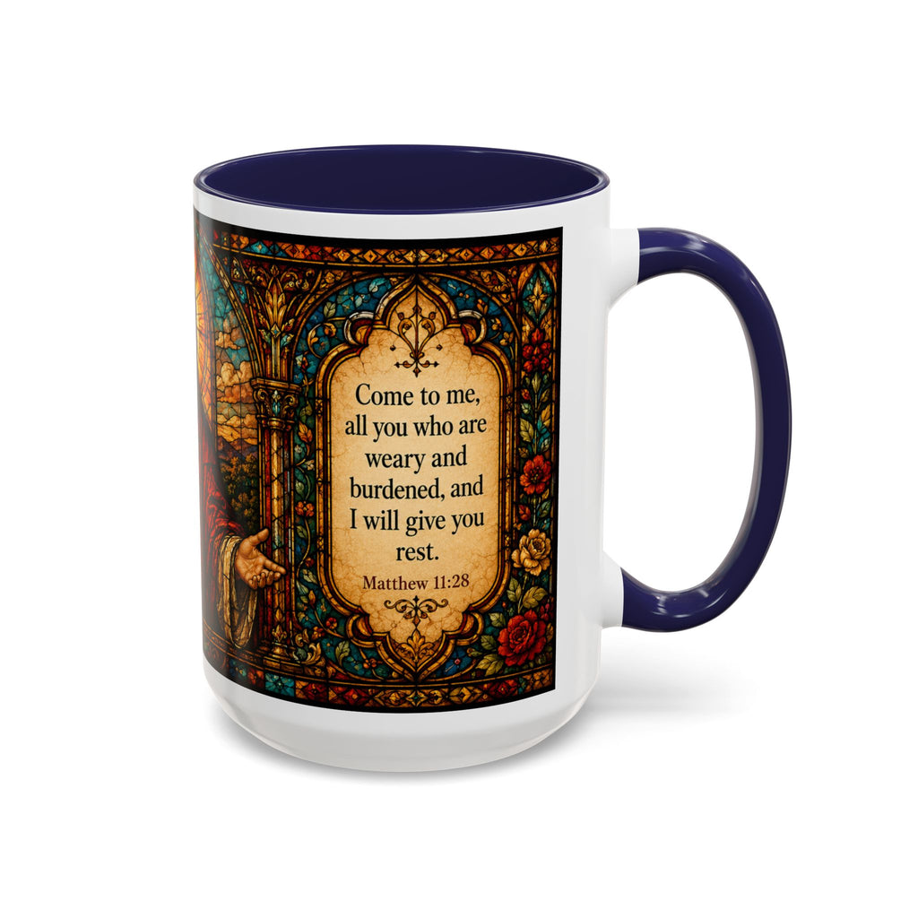 Jesus Stained Glass Artwork Mug | Accent Coffee Mug 11oz or 15oz