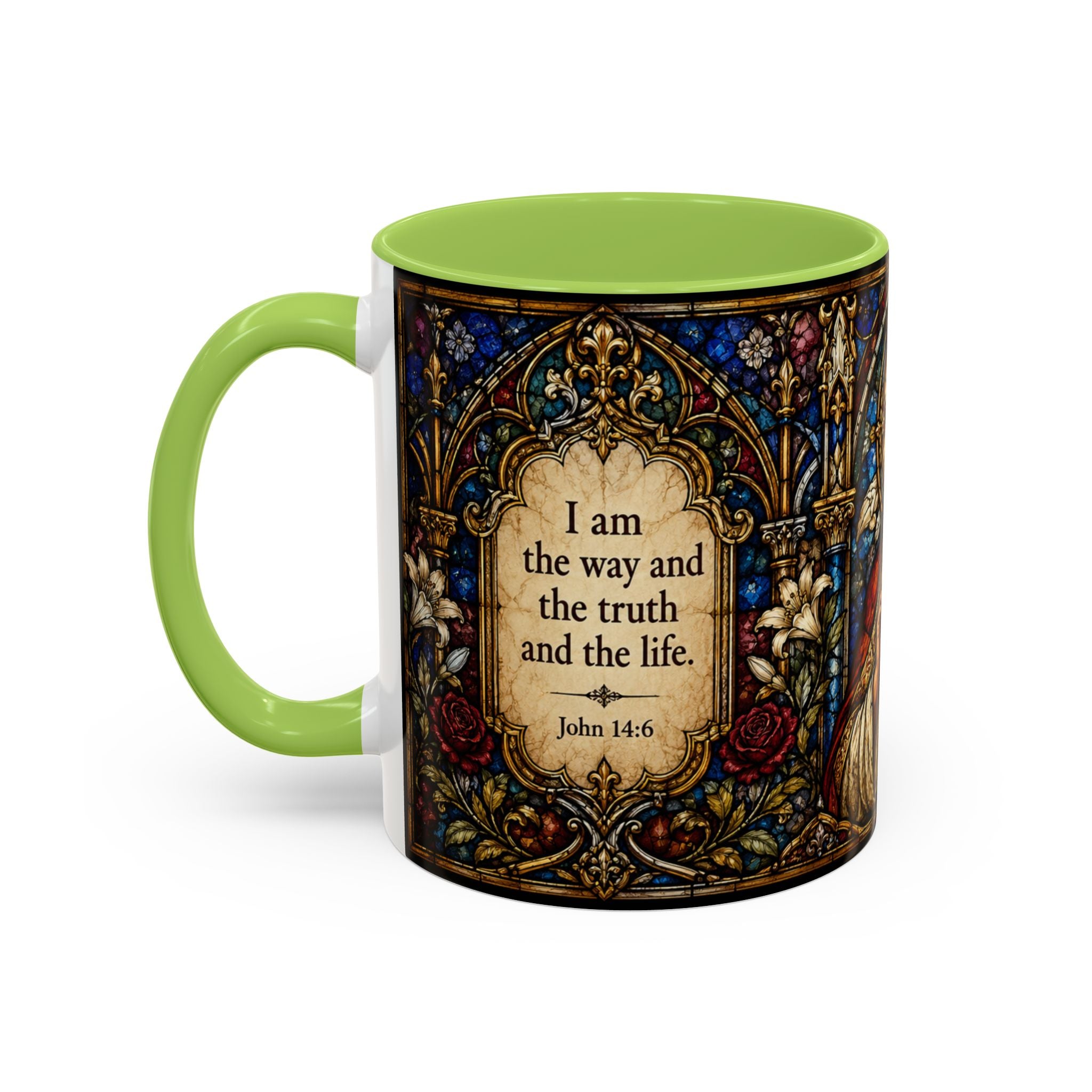 Sacred Heart Jesus Stained Glass Mug | Accent Coffee Mug