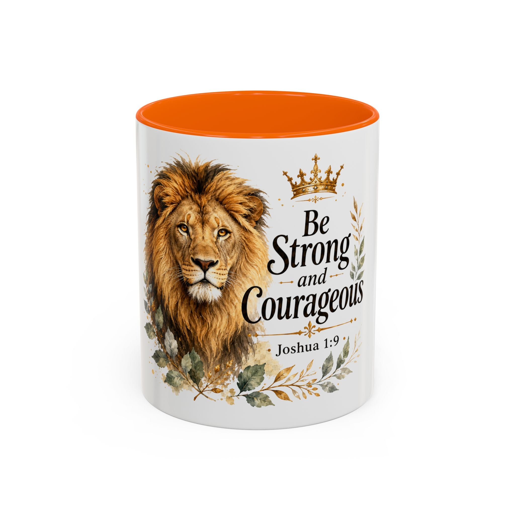 Strong and Courageous Lion Christian Mug | Accent Coffee Mug 11oz 15oz