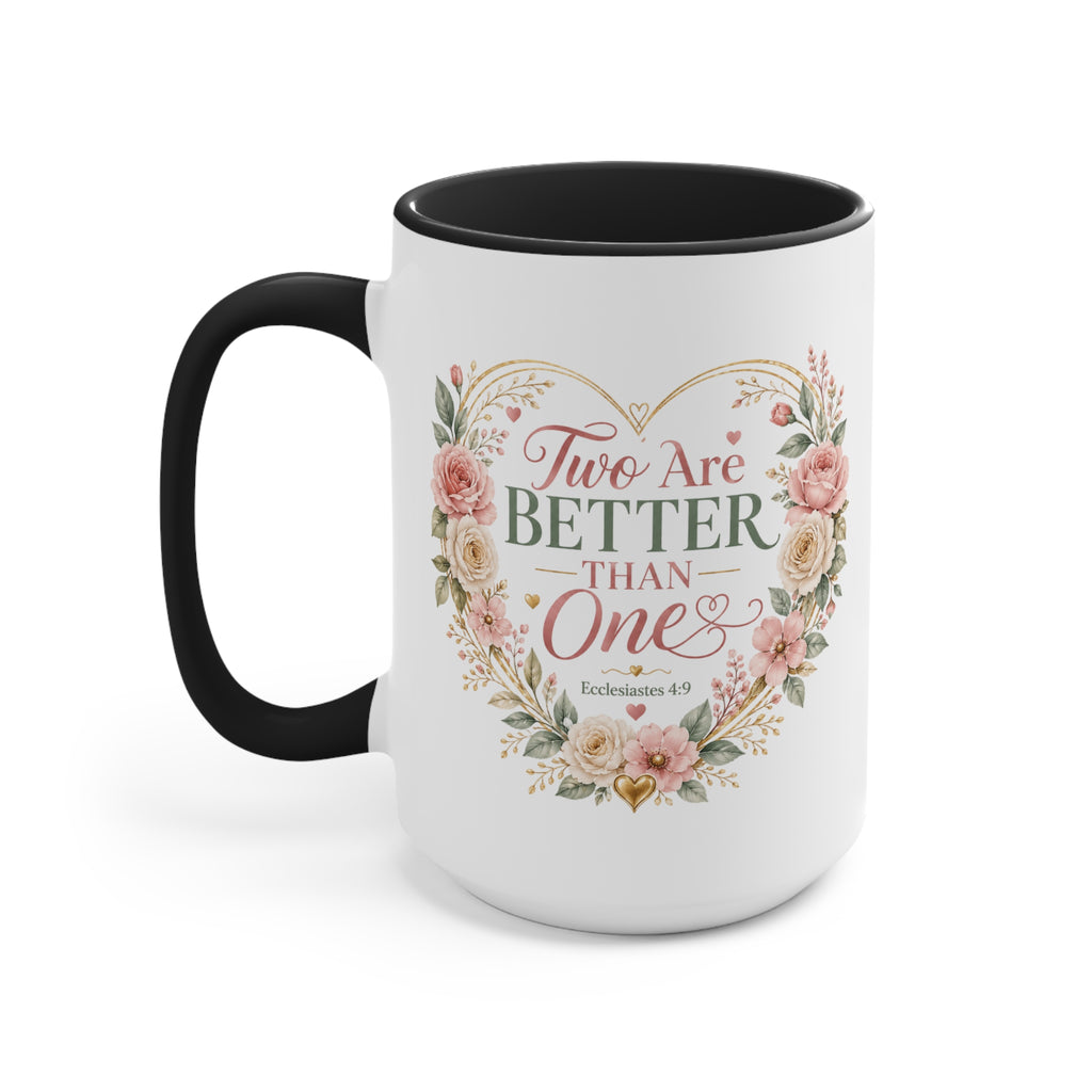 Love and Relationship Heart Illustration Accent Mug | Romantic Couple Love Design