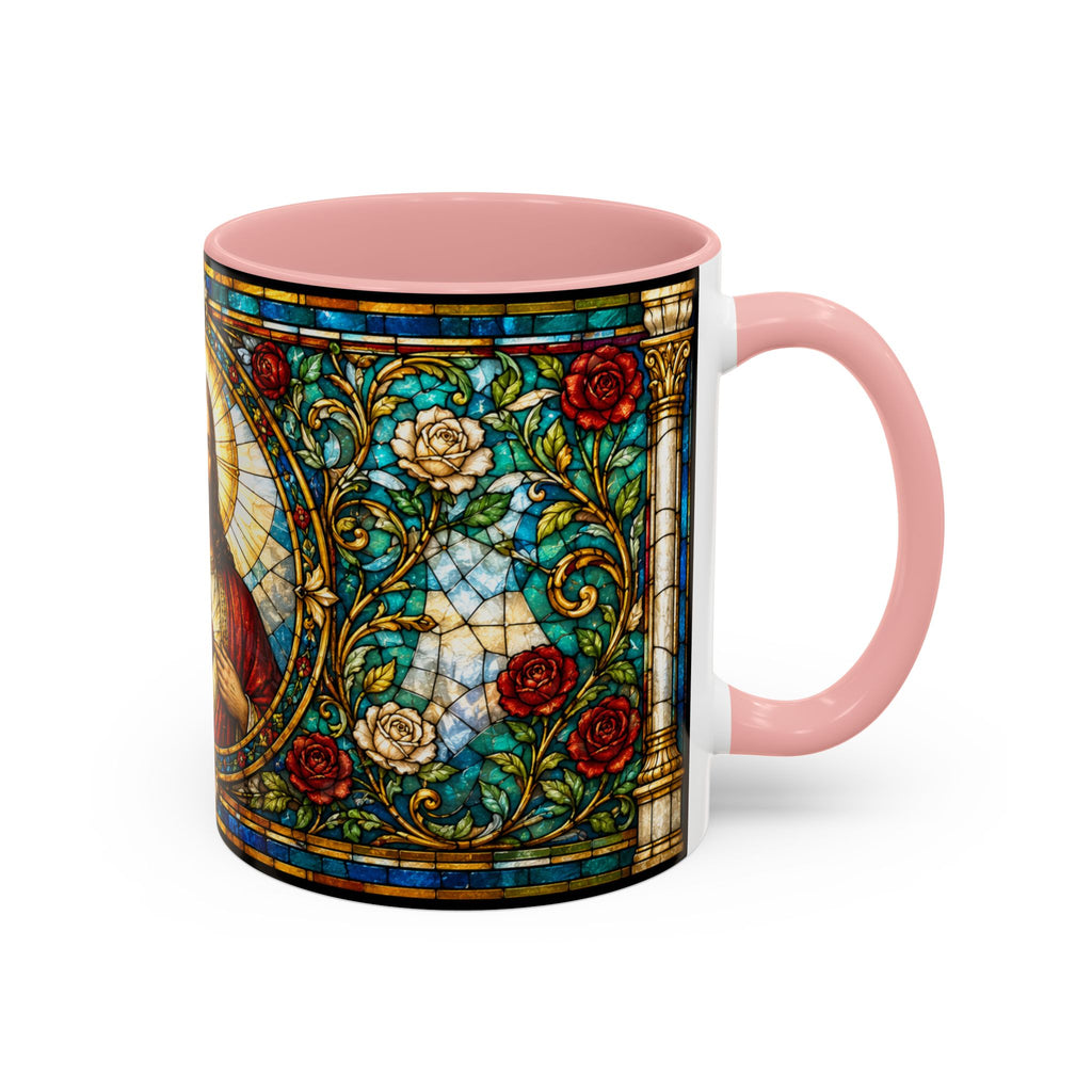 Sacred Heart Jesus Stained Glass Mug | Accent Coffee Mug 11oz 15oz