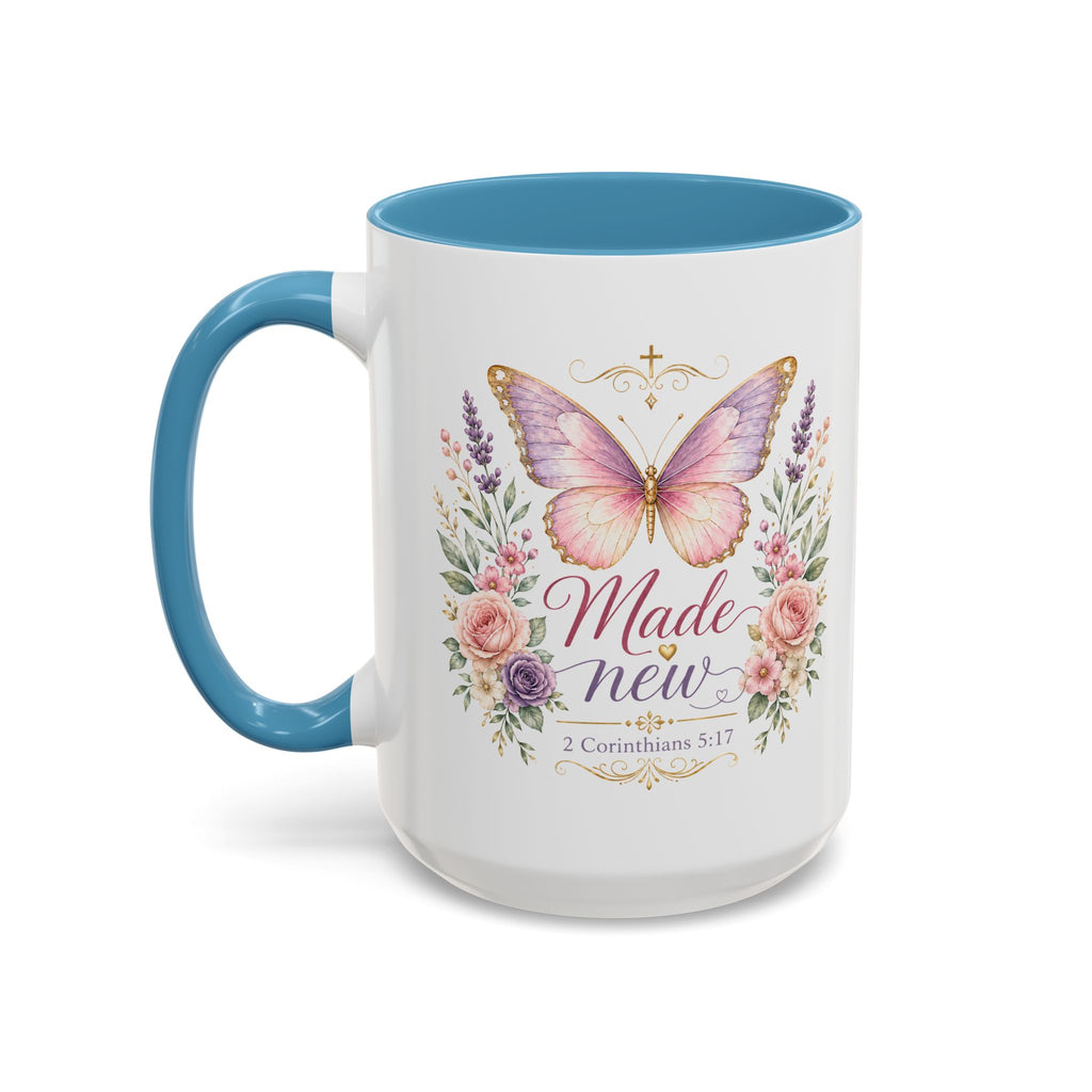 Biblical Butterfly Cup Accent Coffee Mug | Scripture Floral Ceramic