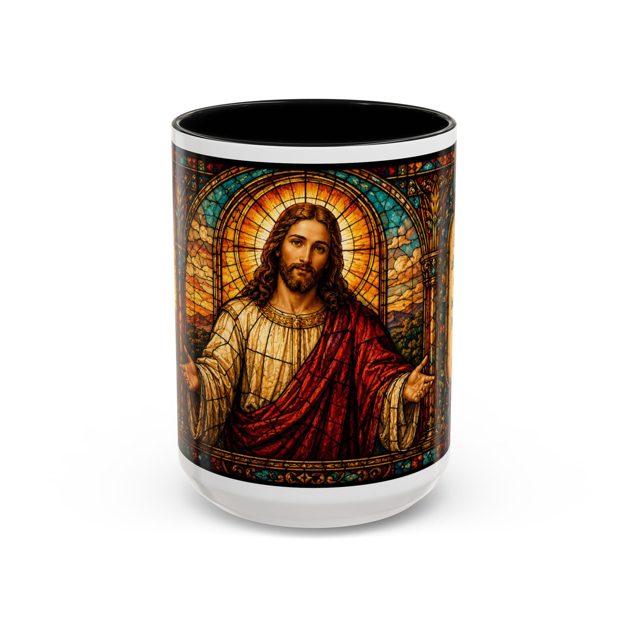 Jesus Stained Glass Artwork Mug | Accent Coffee Mug 11oz or 15oz