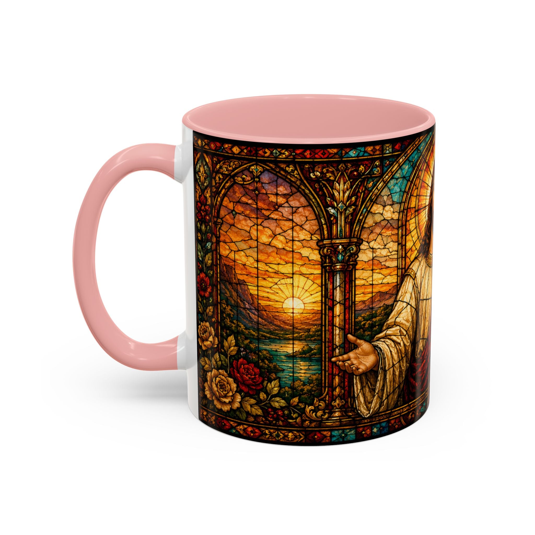 Jesus Stained Glass Artwork Mug | Accent Coffee Mug 11oz or 15oz