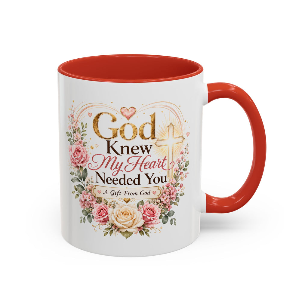 God Knew My Heart Needed You Mug, Christian Love Gift, Romantic Bible Verse Coffee Cup, Gift for Wife Girlfriend Husband Boyfriend