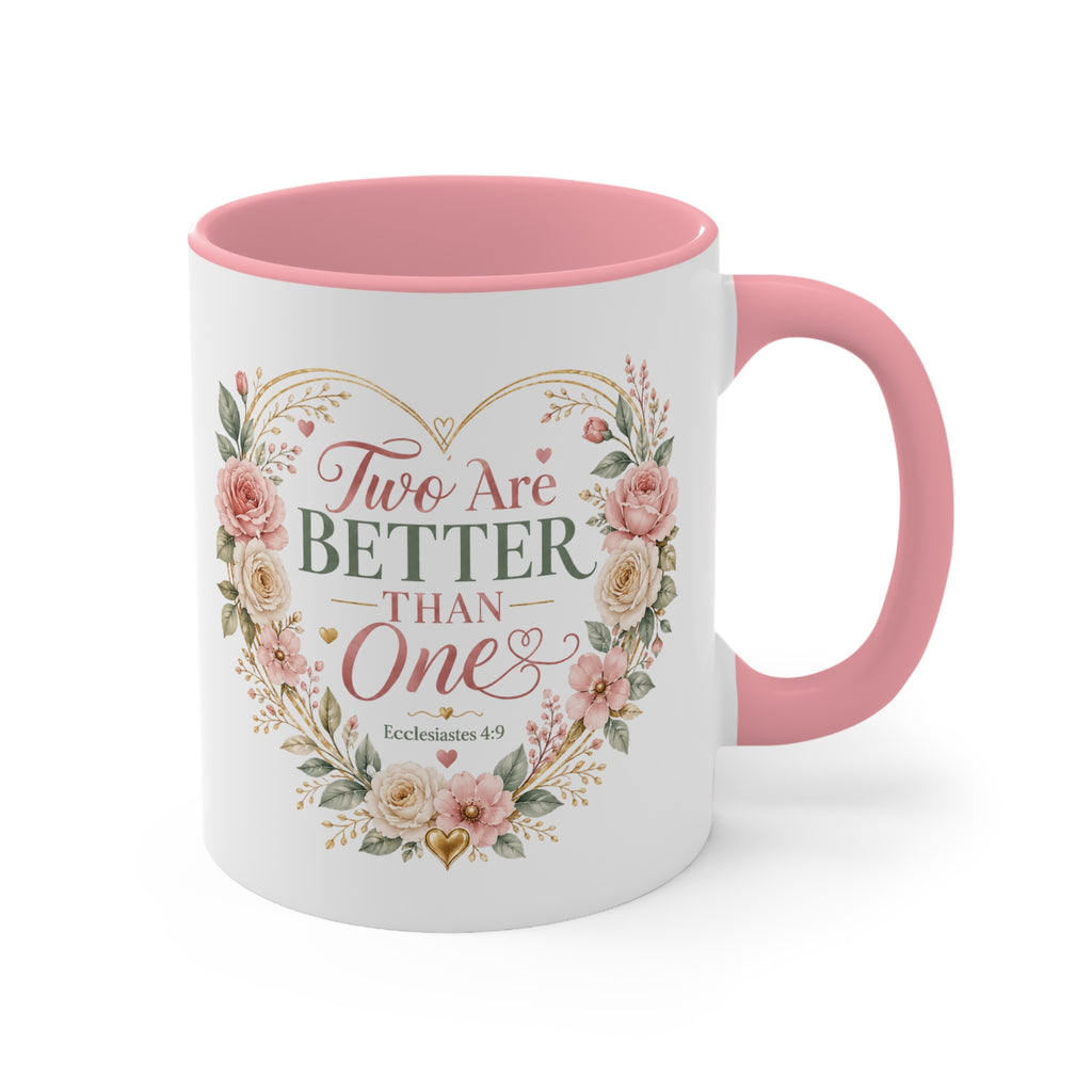 Love and Relationship Heart Illustration Accent Mug | Romantic Couple Love Design