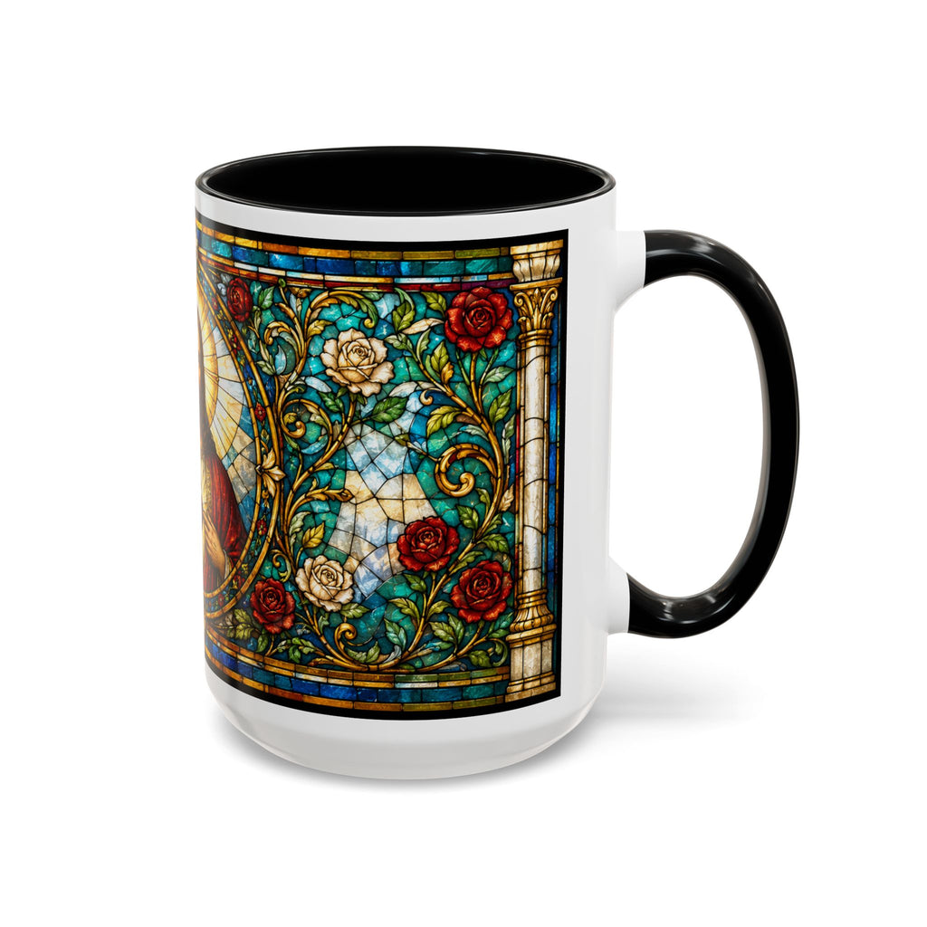 Sacred Heart Jesus Stained Glass Mug | Accent Coffee Mug 11oz 15oz