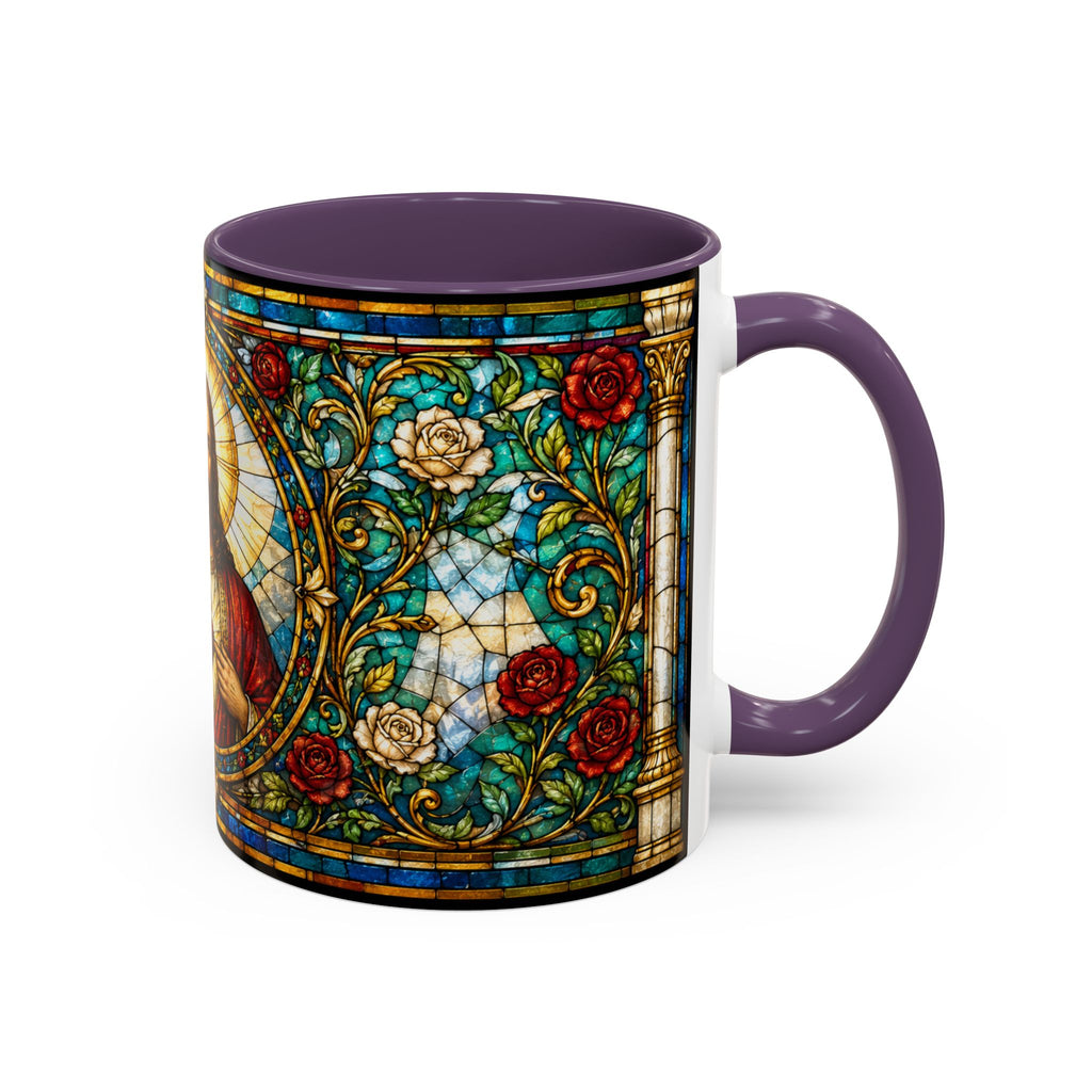 Sacred Heart Jesus Stained Glass Mug | Accent Coffee Mug 11oz 15oz