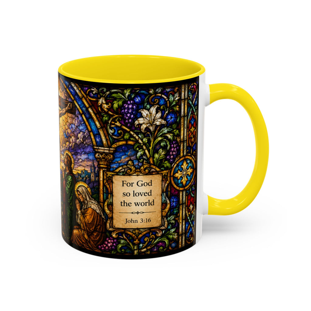 Crucifixion Stained Glass Mug | Accent Coffee Mug