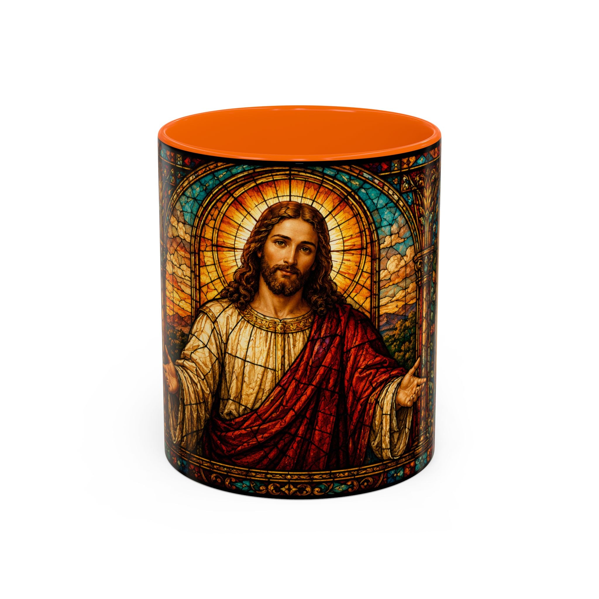 Jesus Stained Glass Artwork Mug | Accent Coffee Mug 11oz or 15oz