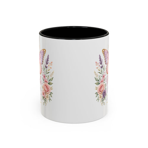 Biblical Butterfly Cup Accent Coffee Mug | Scripture Floral Ceramic
