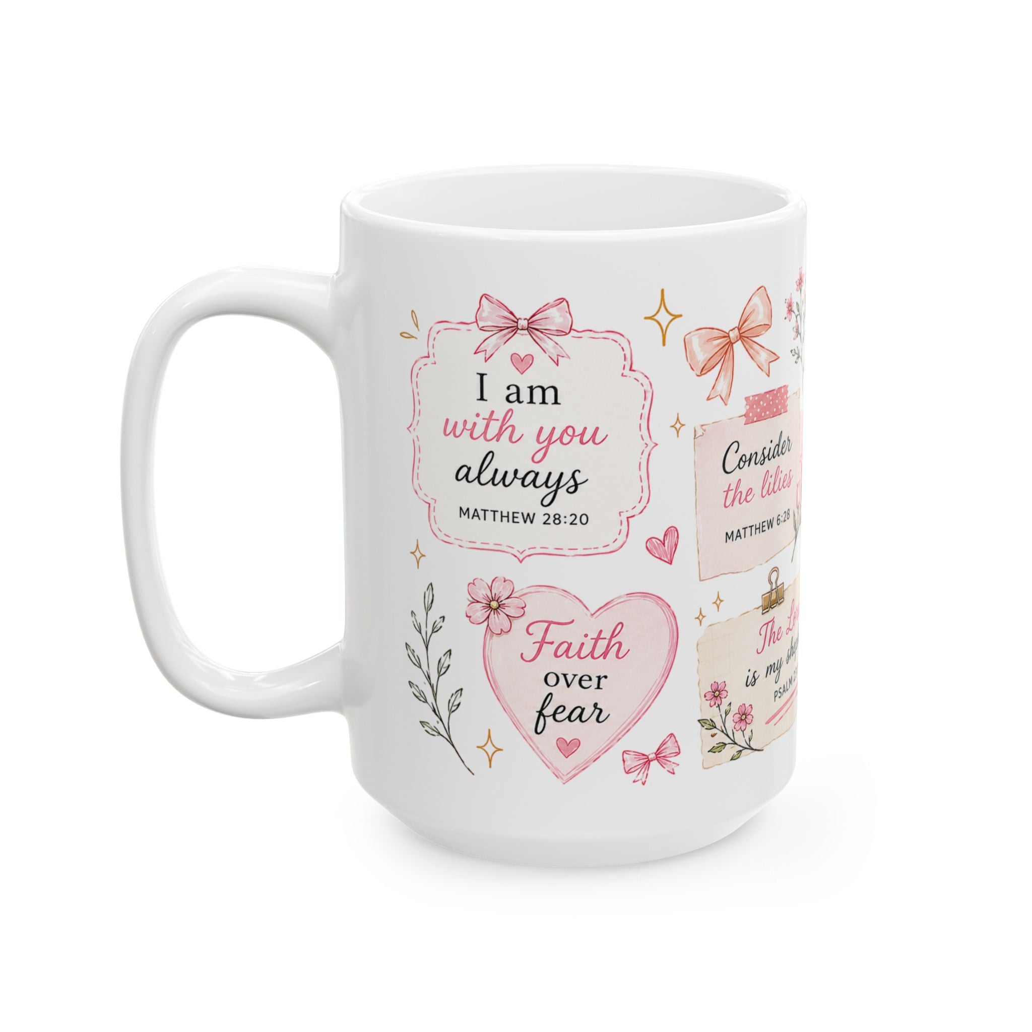 Floral Scripture Collage Mug