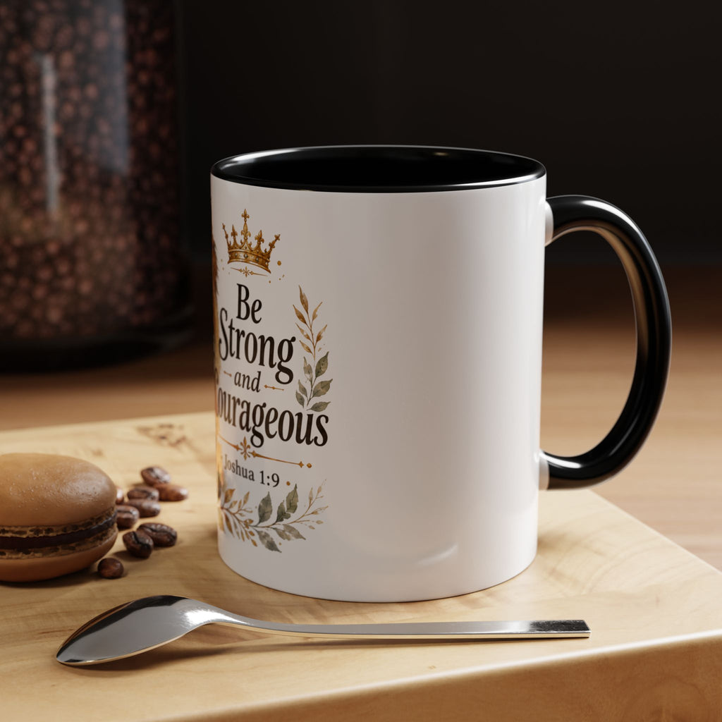 Strong and Courageous Lion Christian Mug | Accent Coffee Mug 11oz 15oz