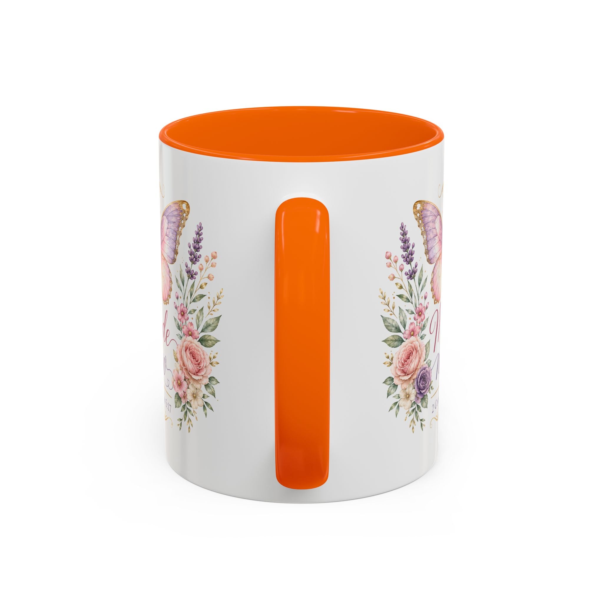 Biblical Butterfly Cup Accent Coffee Mug | Scripture Floral Ceramic