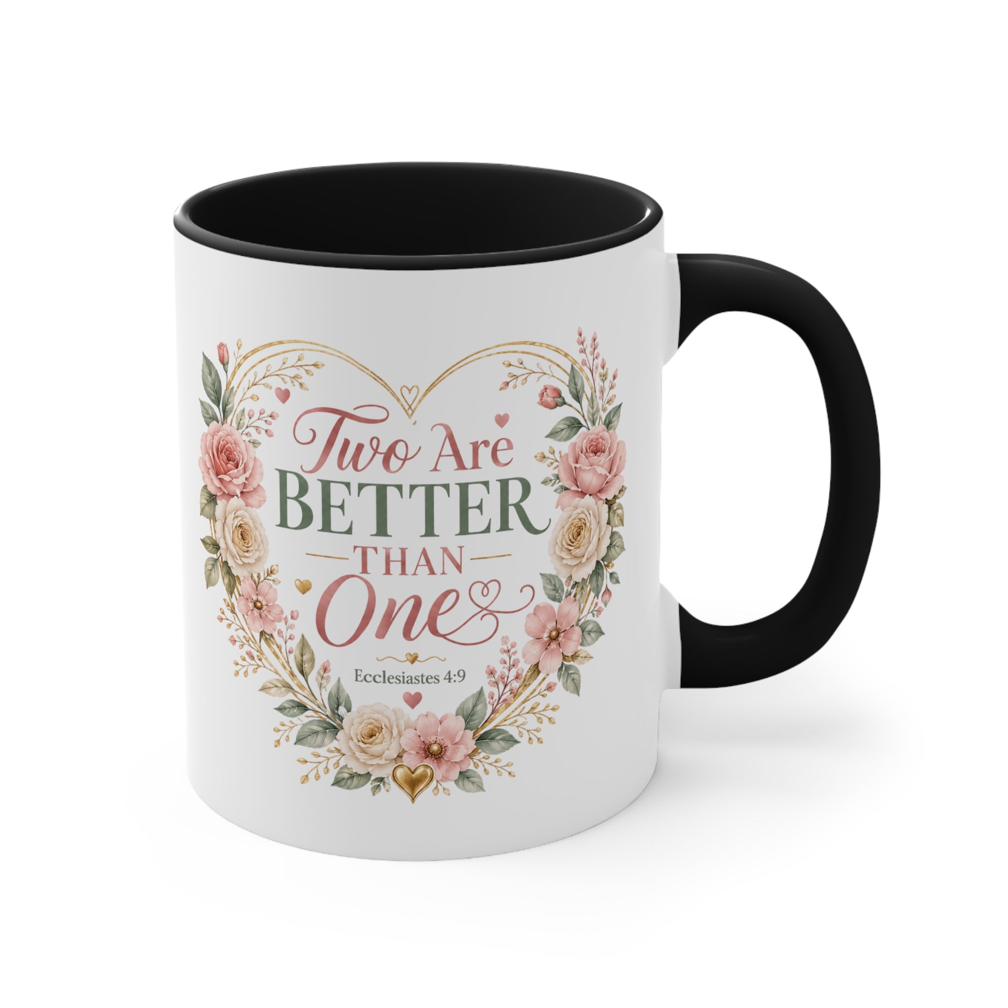 Love and Relationship Heart Illustration Accent Mug | Romantic Couple Love Design